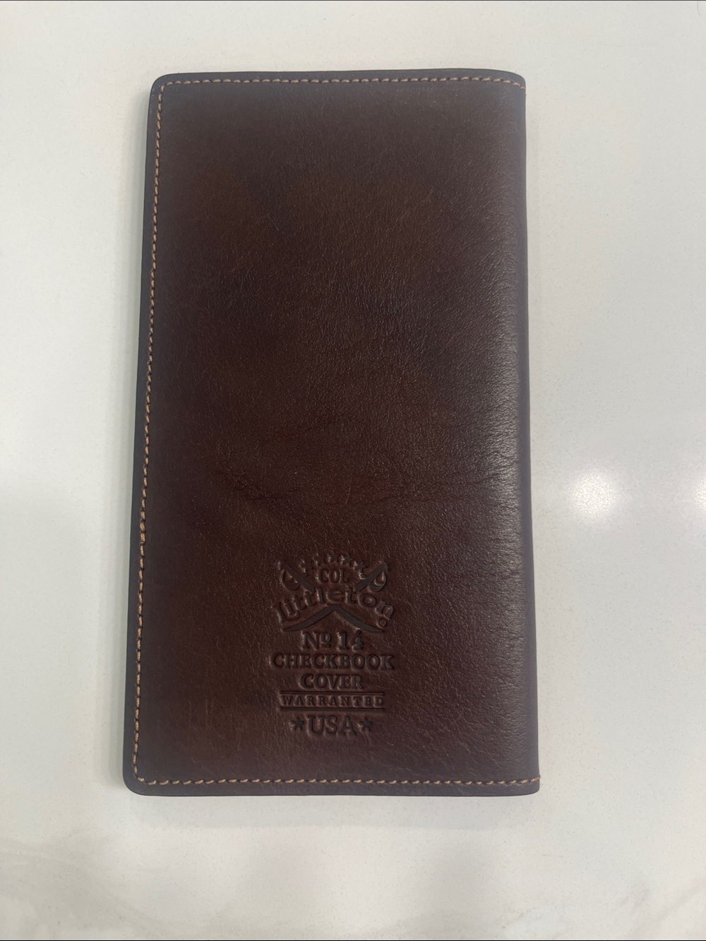 Col. Littleton No. 14 Leather Checkbook Cover - Picture 2 of 5